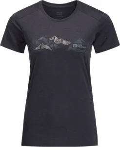 Jack Wolfskin CROSSTRAIL GRAPHIC T W Dámske funkčné tričko, čierna, veľkosť #5636434