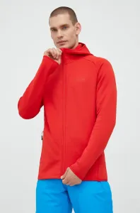 Športová mikina Jack Wolfskin Baiselberg červená farba, s kapucňou, jednofarebná, 1710541 #296529
