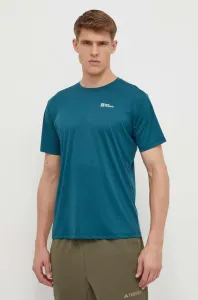 Športové tričko Jack Wolfskin Tech zelená farba, jednofarebné, 1807072