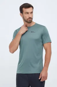 Športové tričko Jack Wolfskin Tech zelená farba, jednofarebné #8498381