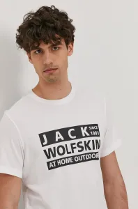 Tričko Jack Wolfskin pánske, biela farba, s potlačou #166242