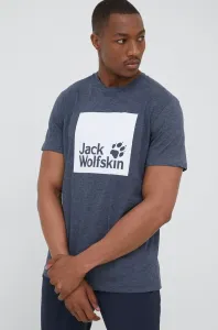 Tričko Jack Wolfskin pánske, tmavomodrá farba, s potlačou #236847