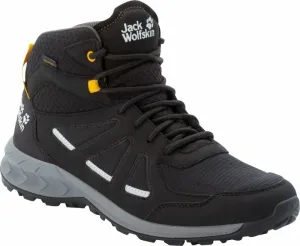Jack Wolfskin Pánske outdoorové topánky Woodland 2 Texapore Mid Black/Burly Yellow XT 39,5