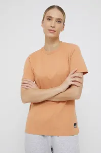 Bavlnené tričko Jack Wolfskin oranžová farba
