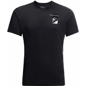 Jack Wolfskin VONNAN S/S GRAPHIC T M Pánske tričko, čierna, veľkosť #9461122