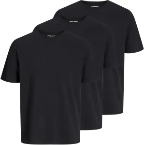 Jack&Jones 3 PACK - pánske tričko JACUNDER Stan dard Fit 12248076 Black XL