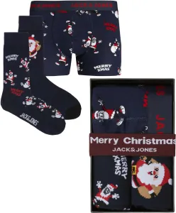Jack&Jones Pánska darčeková sada - boxerky a ponožky JACHAPPY 12246132 Navy Blazer S