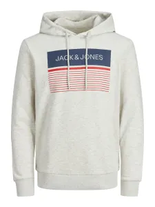 Jack&Jones Pánska mikina JJTRAVIS Regular Fit 12223700 White Melange S
