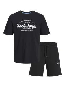 Jack&Jones Pánska sada - tričko a kraťasy JJFOREST Standard Fit 12256951 Black XL