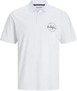 Jack&Jones Pánske polo tričko JJFOREST Standard Fit 12248621 White S