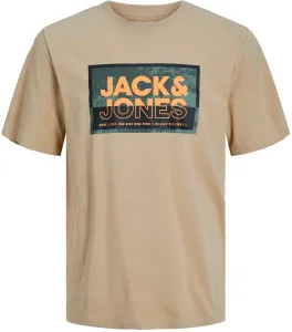Jack&Jones Pánske tričko JCOLOGAN Standard Fit 12253442 Crockery L