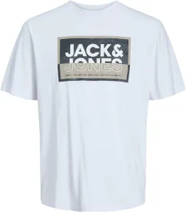 Jack&Jones Pánske tričko JCOLOGAN Standard Fit 12253442 White L