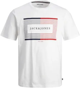 Jack&Jones Pánske tričko JJCYRUS Standard Fit 12247810 White L