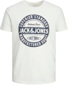 Jack&Jones Pánske tričko JJEJEANS Standard Fit 12232972 Cloud Dancer L