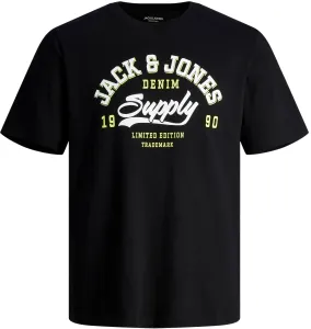 Jack&Jones Pánske tričko JJELOGO Standard Fit 12246690 Black S