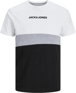Jack&Jones Pánske tričko JJEREID Standard Fit 12233961 White L