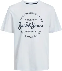 Jack&Jones Pánske tričko JJFOREST Standard Fit 12247972 White L