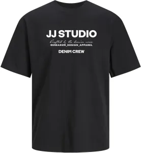 Jack&Jones Pánske tričko JJGALE Relaxed Fit 12247782 Black M