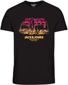 Jack&Jones Pánske tričko JORARUBA Standard Fit 12258057 Black L
