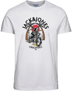 Jack&Jones Pánske tričko JORBONEY Standard Fit 12245199 Bright White L