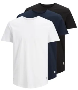 Jack&Jones 3 PACK - pánske tričko JJENOA 12191765 White 1White 1Black 1Navy XL