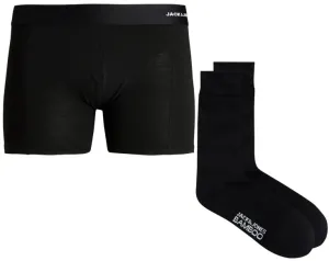 Jack&Jones Pánska sada - boxerky a ponožky JACBAMBOO 12198875 Black S