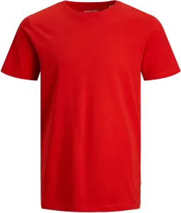Jack&Jones Pánske tričko JJEORGANIC Slim Fit 12156101 True Red XXL