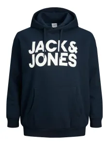Jack&Jones PLUS Pánska mikina JJECORP Regular Fit 12163777 Blue/large print 6XL