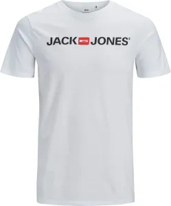 Jack&Jones PLUS Pánske tričko JJECORP Regular Fit 12184987 White 4XL