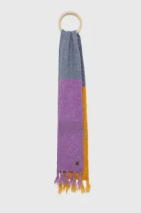 Šál s prímesou vlny Jail Jam fialová farba, vzorovaný