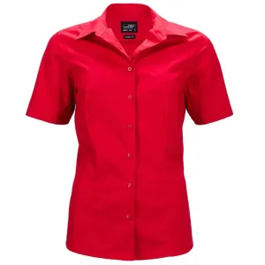 James & Nicholson Dámska košeľa s krátkym rukávom JN643 - Červená | XXL #1385231