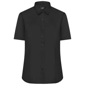James & Nicholson Dámska košeľa s krátkym rukávom JN679 - Čierna | M