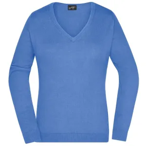 James & Nicholson Dámsky bavlnený sveter JN658 - Ľadovo modrá | L