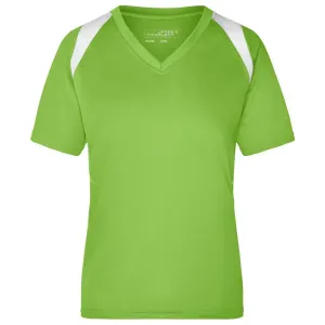 James & Nicholson Dámske bežecké tričko s krátkym rukávom JN396 - Limetkovo zelená / biela | S