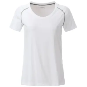 James & Nicholson Dámske funkčné tričko JN495 - Biela / strieborná | XS #1390601