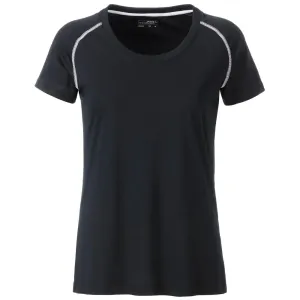 James & Nicholson Dámske funkčné tričko JN495 - Čierna / biela | L #1390602