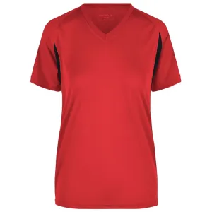 James & Nicholson Dámske športové tričko s krátkym rukávom JN316 - Červená / čierna | XS #1389581