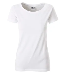 James & Nicholson Klasické dámske tričko z biobavlny 8007 - Biela | XXL #1387369
