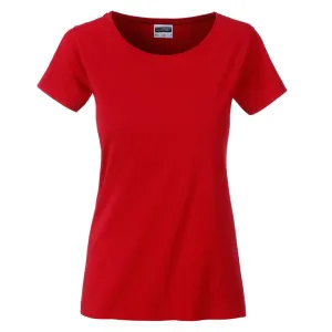 James & Nicholson Klasické dámske tričko z biobavlny 8007 - Červená | XS #1382745