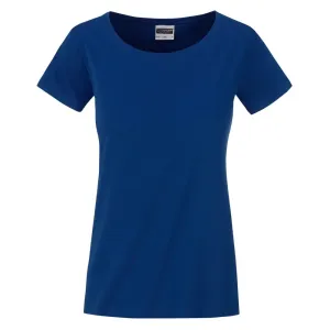 James & Nicholson Klasické dámske tričko z biobavlny 8007 - Tmavá kráľovská modrá | S