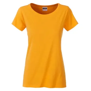 James & Nicholson Klasické dámske tričko z biobavlny 8007 - Zlato žltá | XS