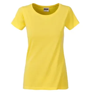 James & Nicholson Klasické dámske tričko z biobavlny 8007 - Žltá | XS #1387472