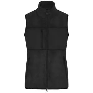 James & Nicholson Dámska fleecová vesta JN1309 - Čierna / čierna | XL