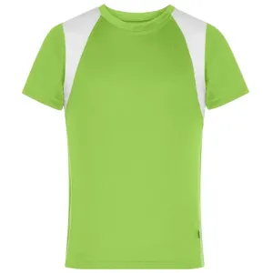 James & Nicholson Detské športové tričko s krátkym rukávom JN397k - Limetkovo zelená / biela | XXL