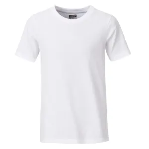 James & Nicholson Klasické chlapčenské tričko z biobavlny 8008B - Biela | XL #1387564