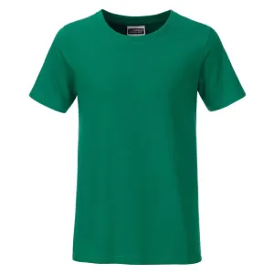 James & Nicholson Klasické chlapčenské tričko z biobavlny 8008B - Írska zelená | S