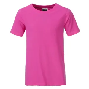 James & Nicholson Klasické chlapčenské tričko z biobavlny 8008B - Ružová | L #1387587