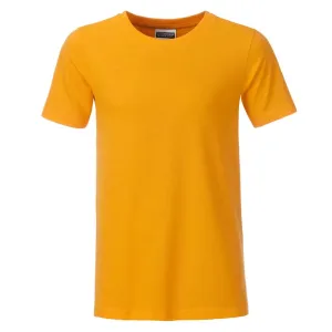 James & Nicholson Klasické chlapčenské tričko z biobavlny 8008B - Zlato žltá | S