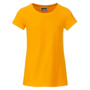 James & Nicholson Klasické dievčenské tričko z biobavlny 8007G - Zlato žltá | M