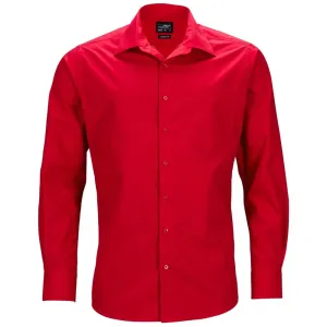 James & Nicholson Pánska košeľa s dlhým rukávom JN642 - Červená | L #1382592